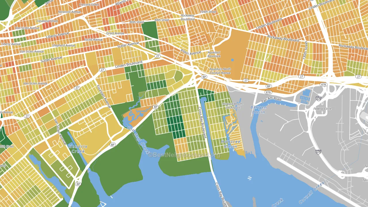 Howard Beach, Queens, NY block-group voter-turnout map