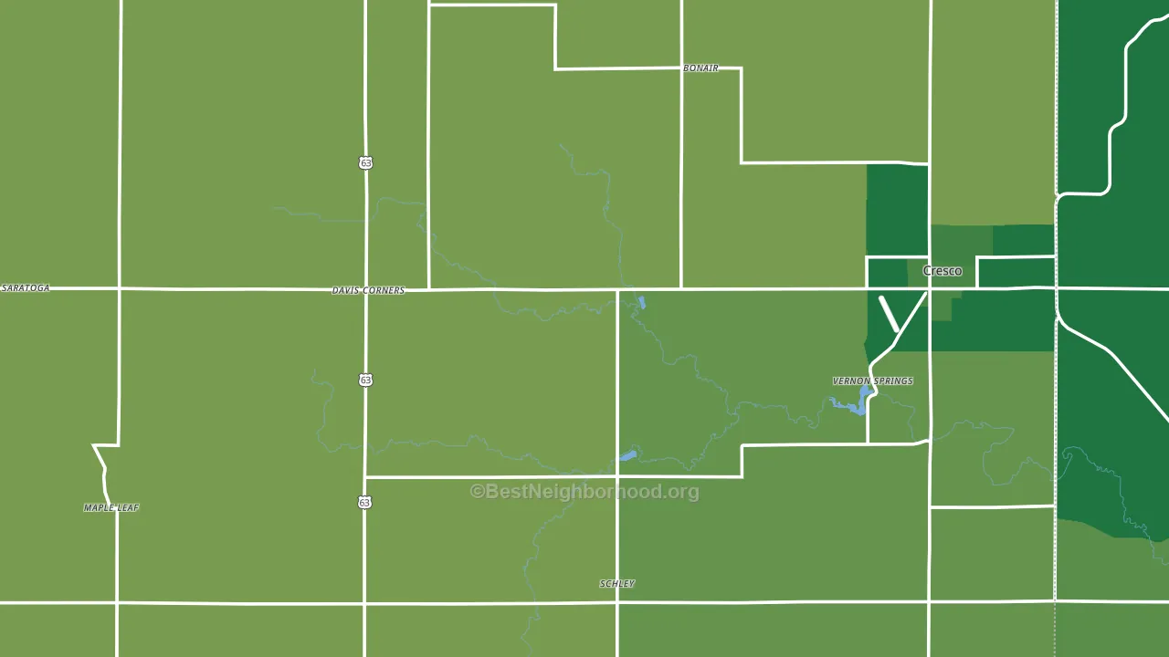 Howard County, IA block-group voter-turnout map