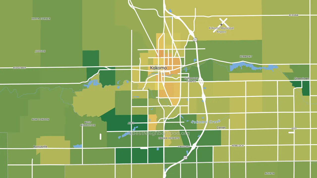 Howard County, IN block-group voter-turnout map