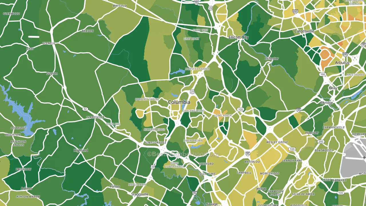 Howard County, MD block-group voter-turnout map