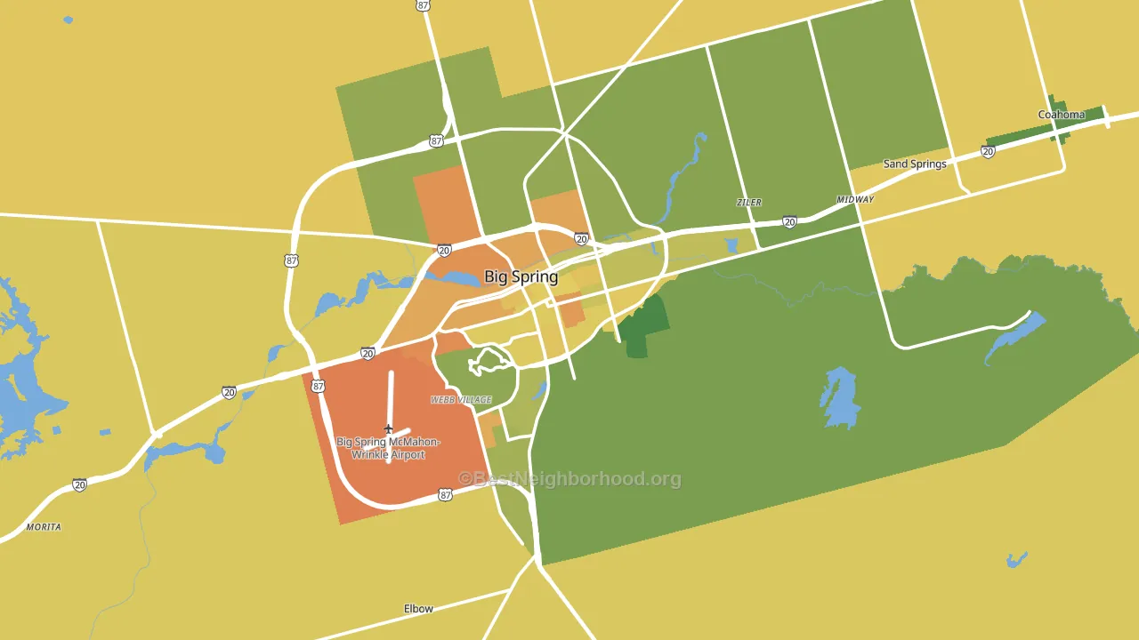 Howard County, TX block-group voter-turnout map