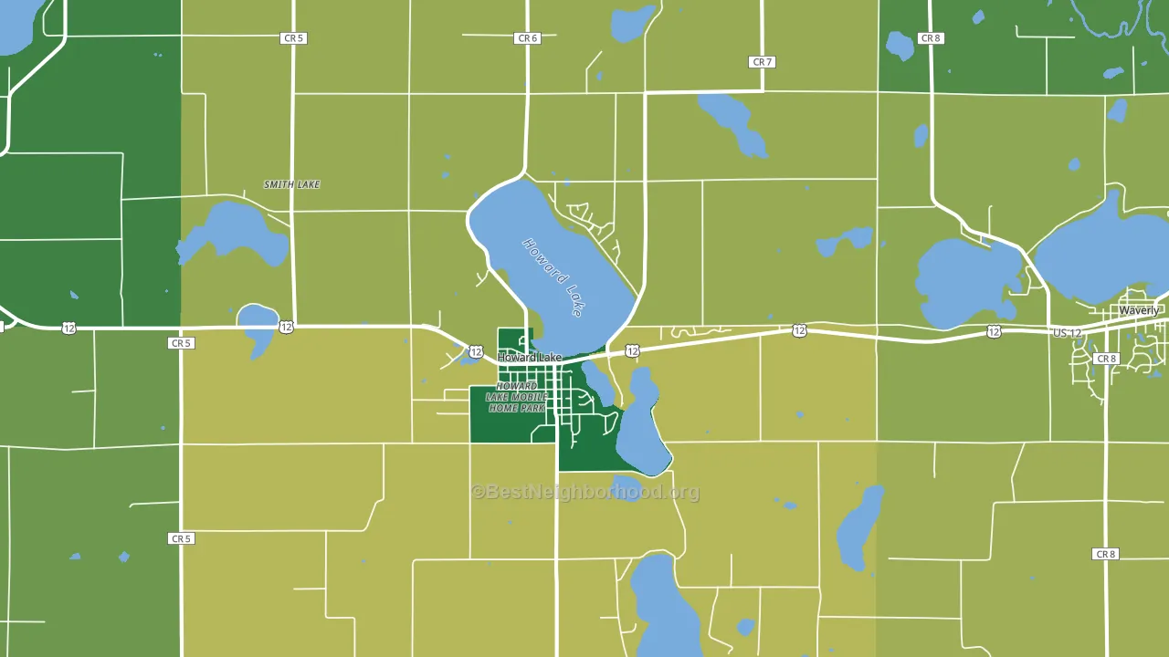 Howard Lake, MN block-group voter-turnout map