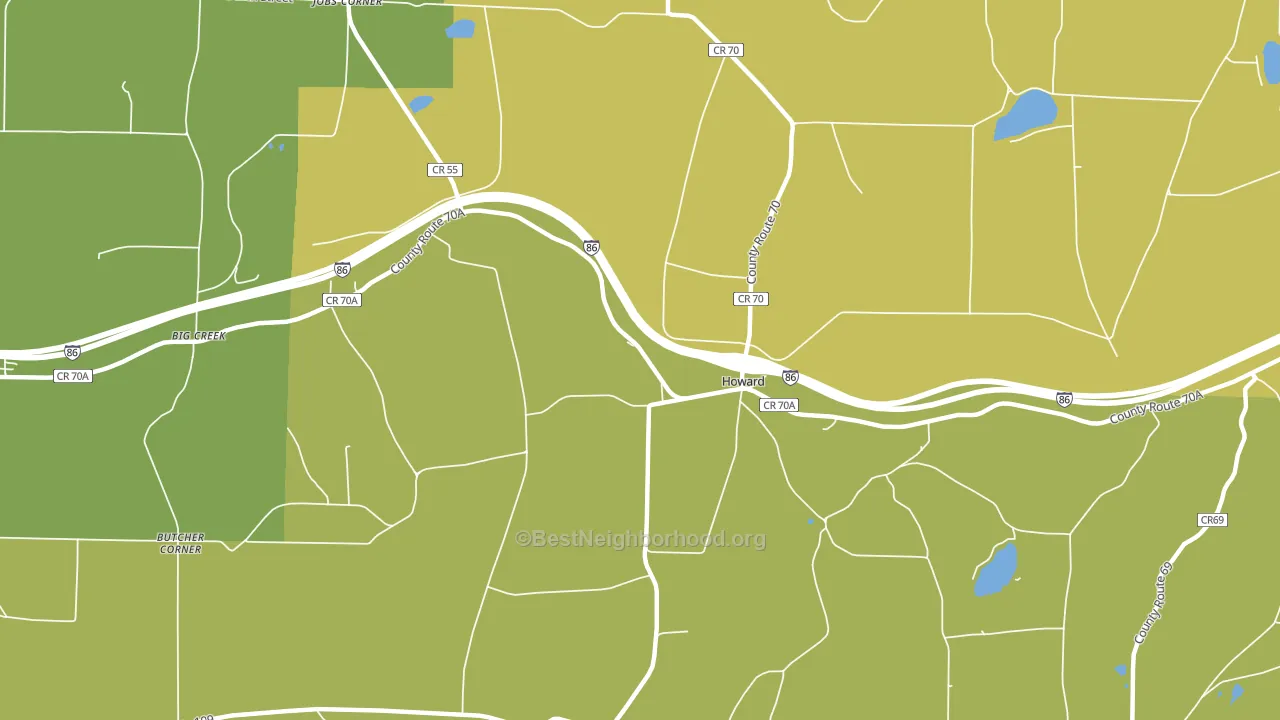 Howard, NY block-group voter-turnout map
