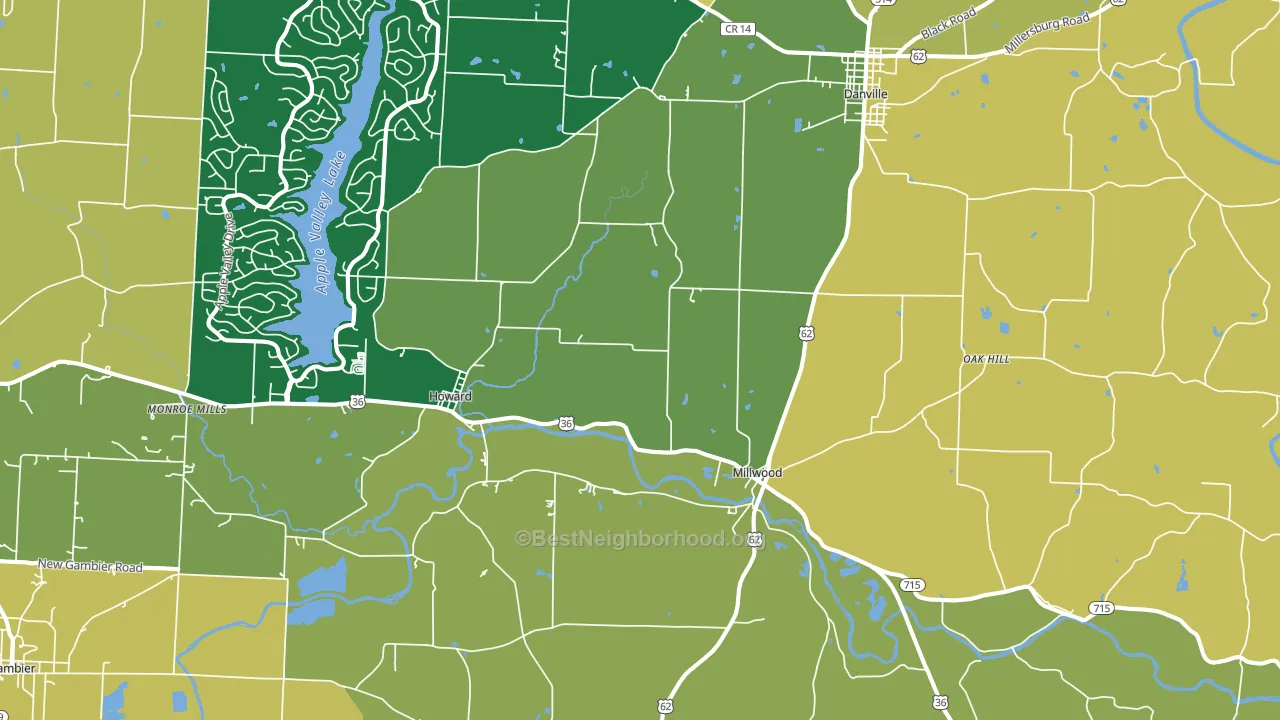 Howard, OH block-group voter-turnout map
