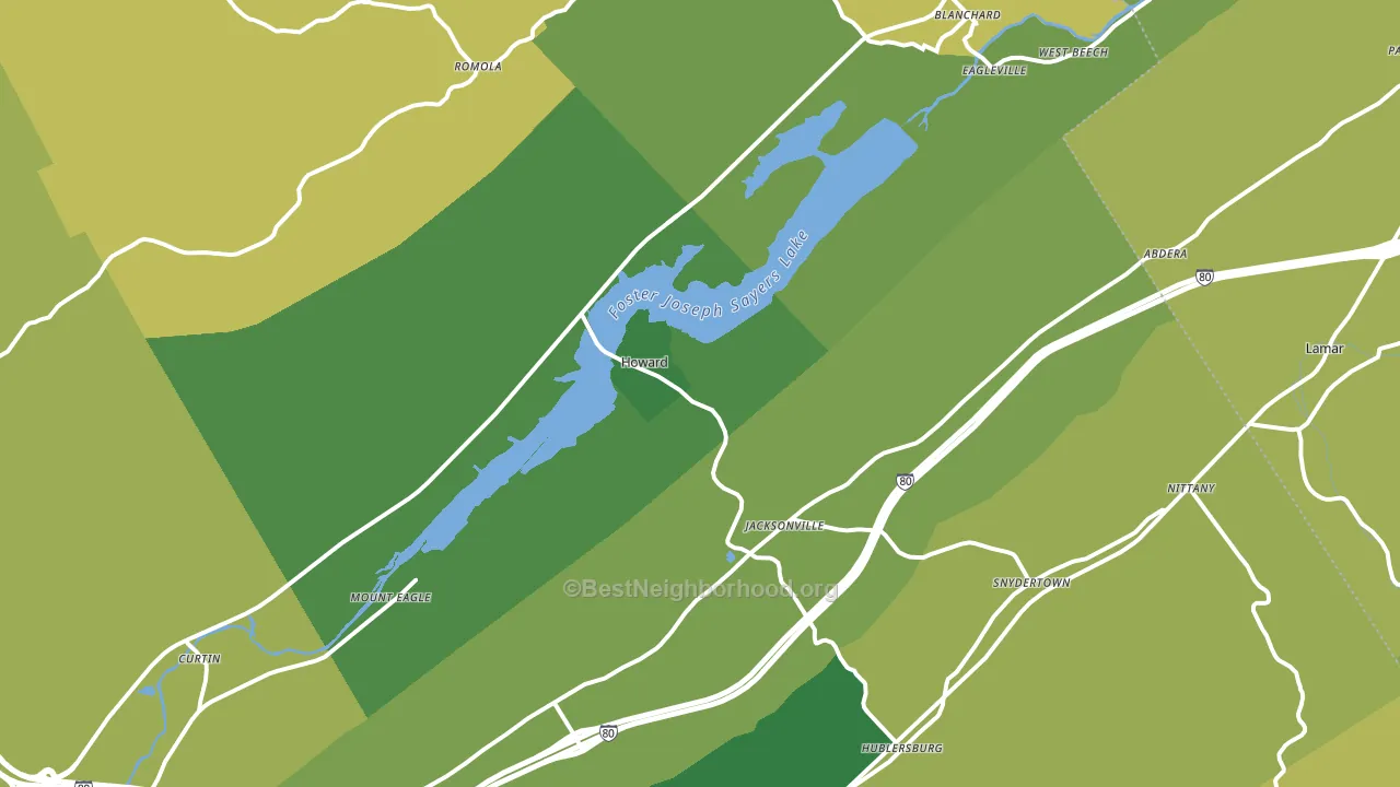 Howard, PA block-group voter-turnout map
