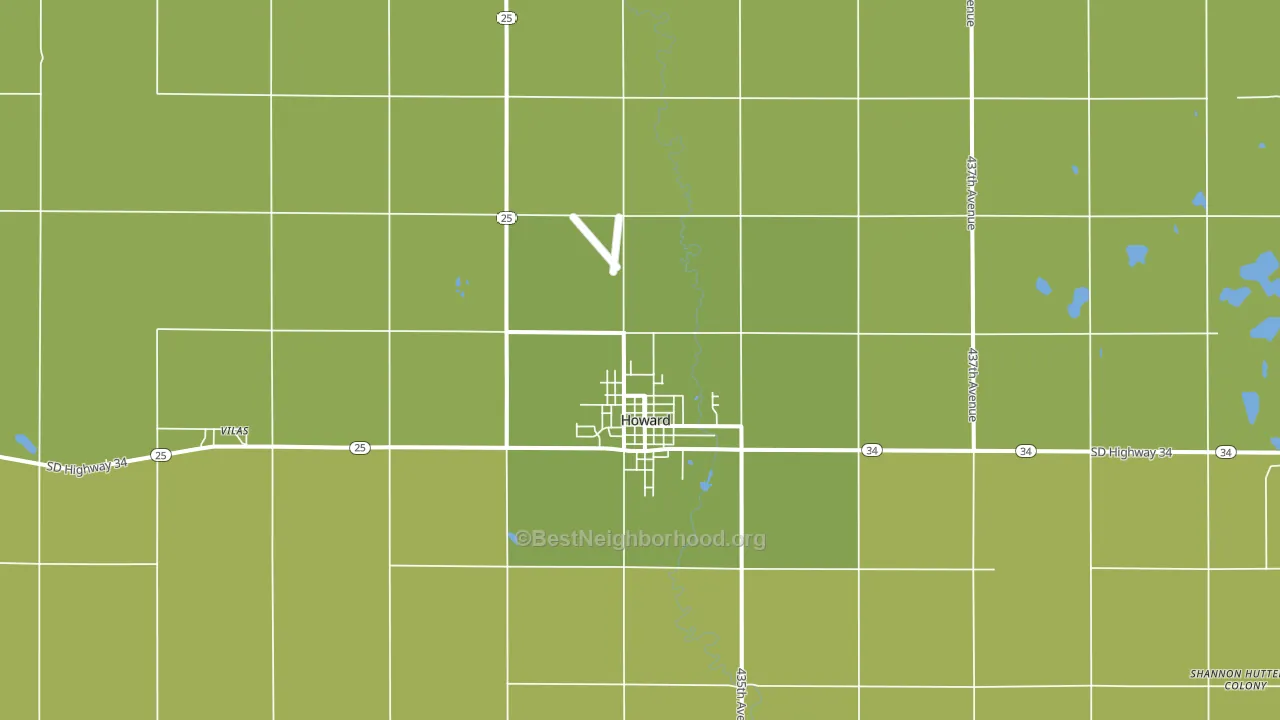 Howard, SD block-group voter-turnout map