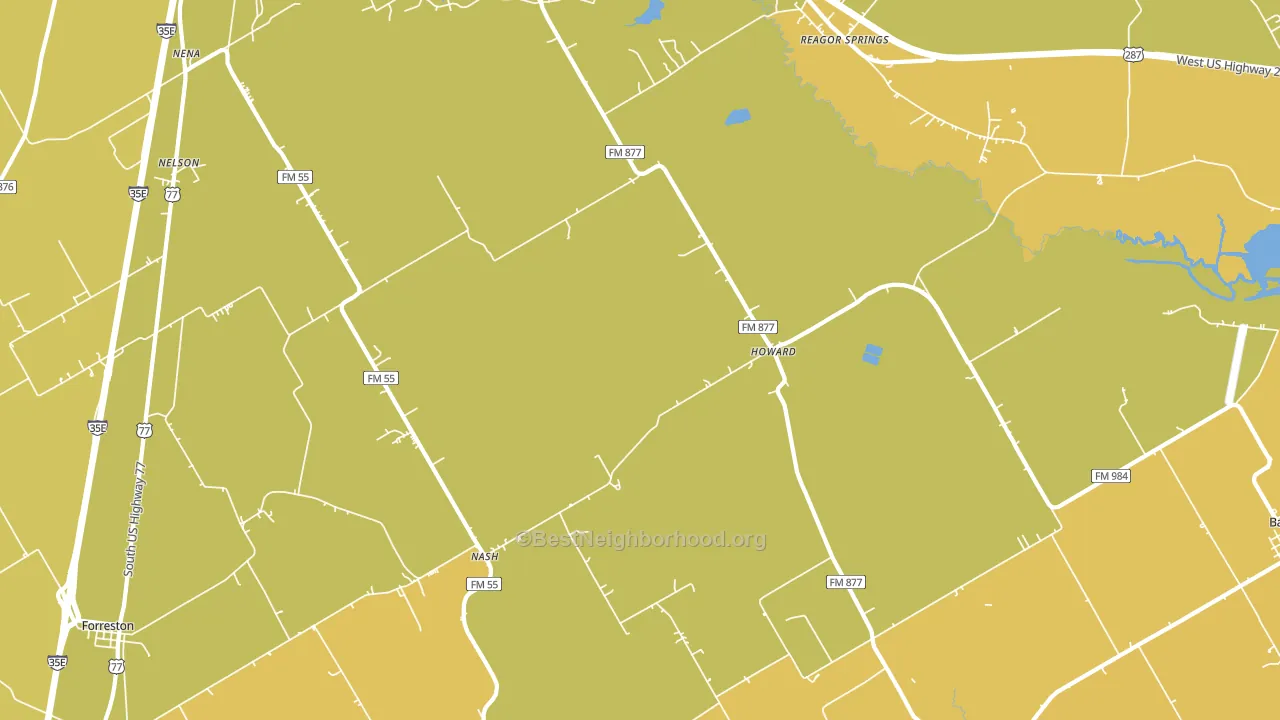 Howard, TX block-group voter-turnout map