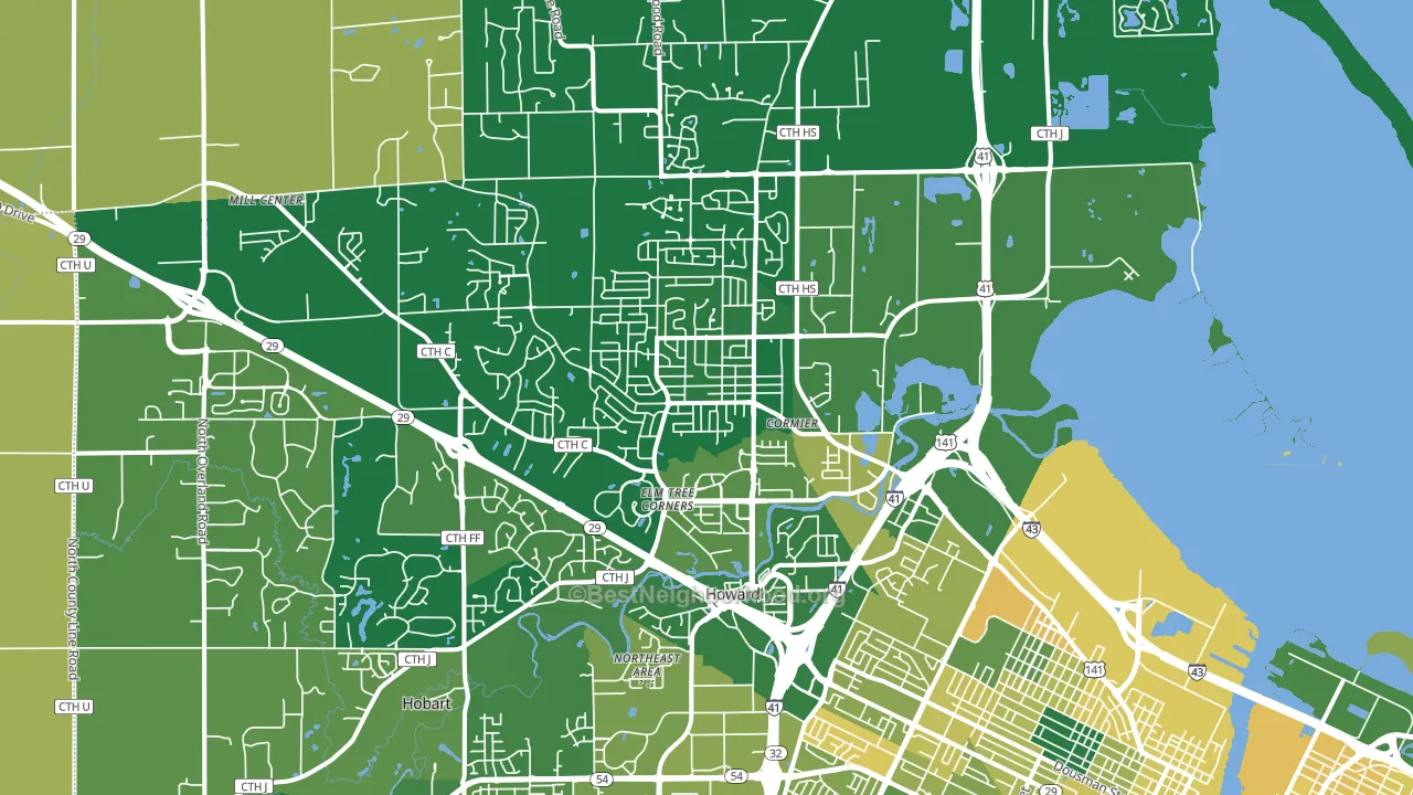 Howard, WI block-group voter-turnout map