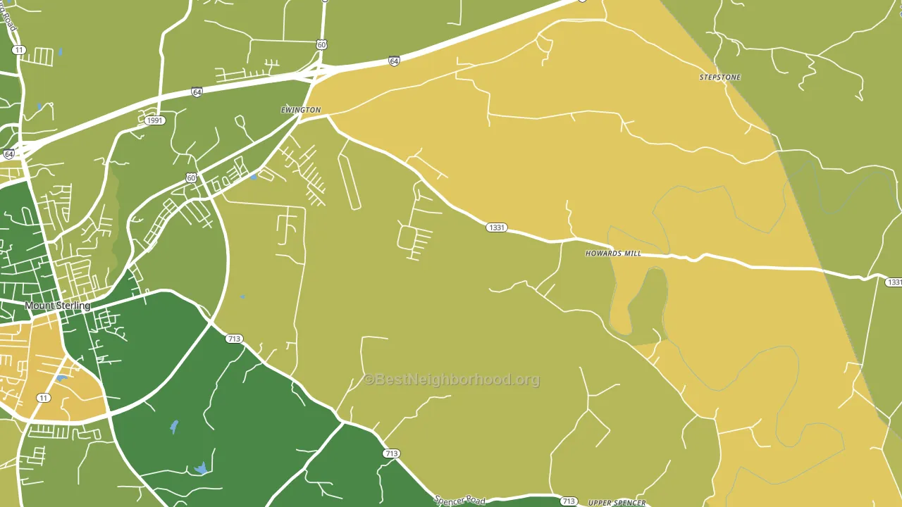 Howards Mill, KY block-group voter-turnout map