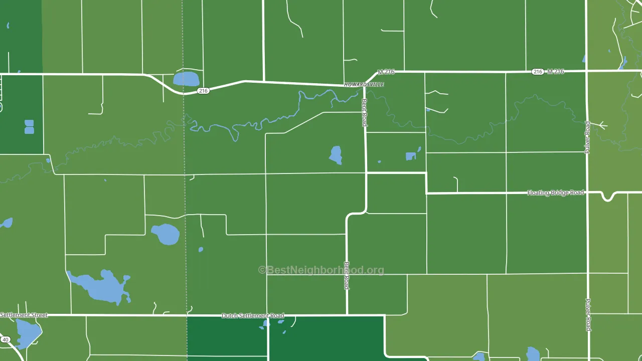 Howardsville, MI block-group voter-turnout map