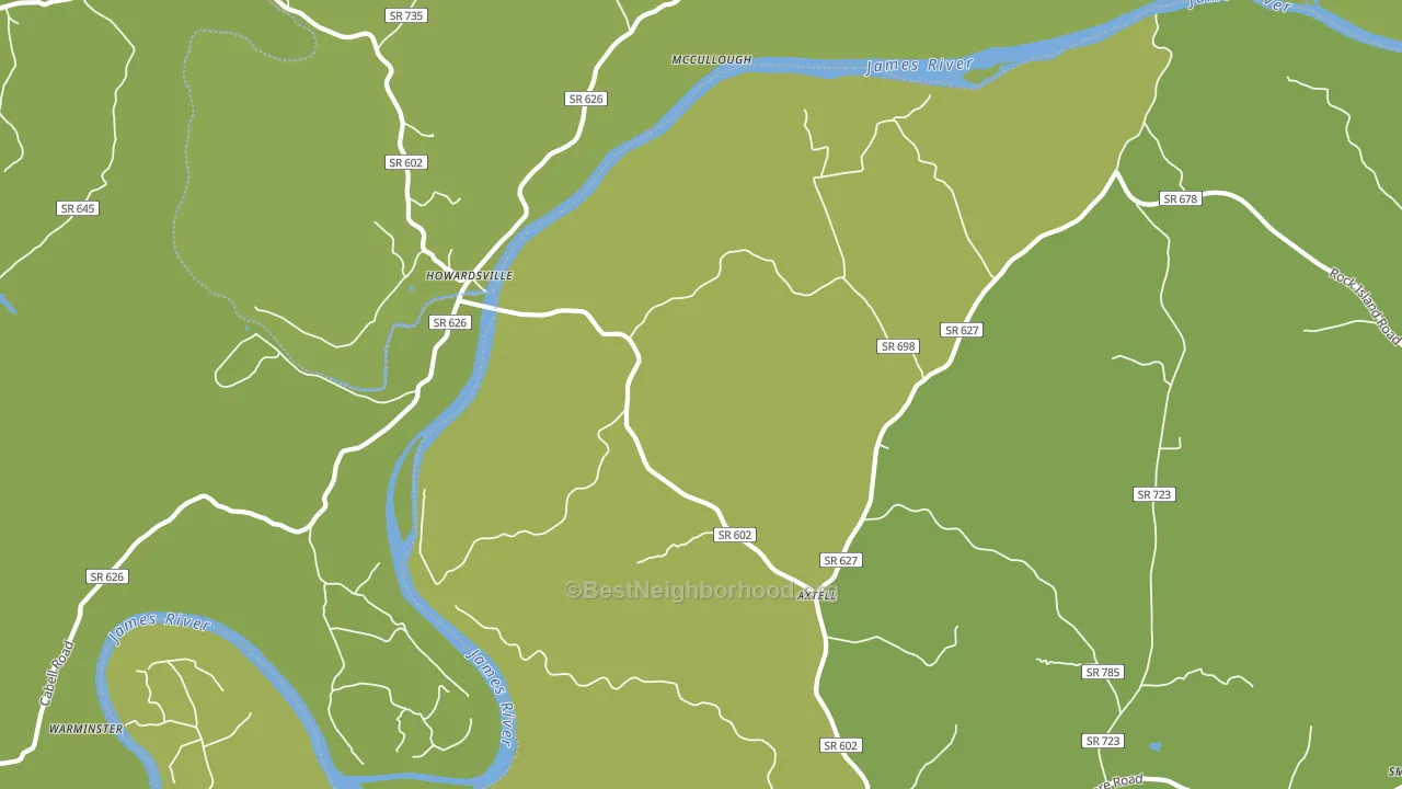 Howardsville, VA block-group voter-turnout map