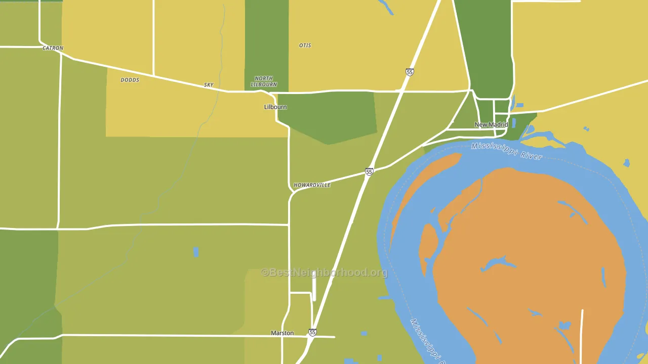 Howardville, MO block-group voter-turnout map