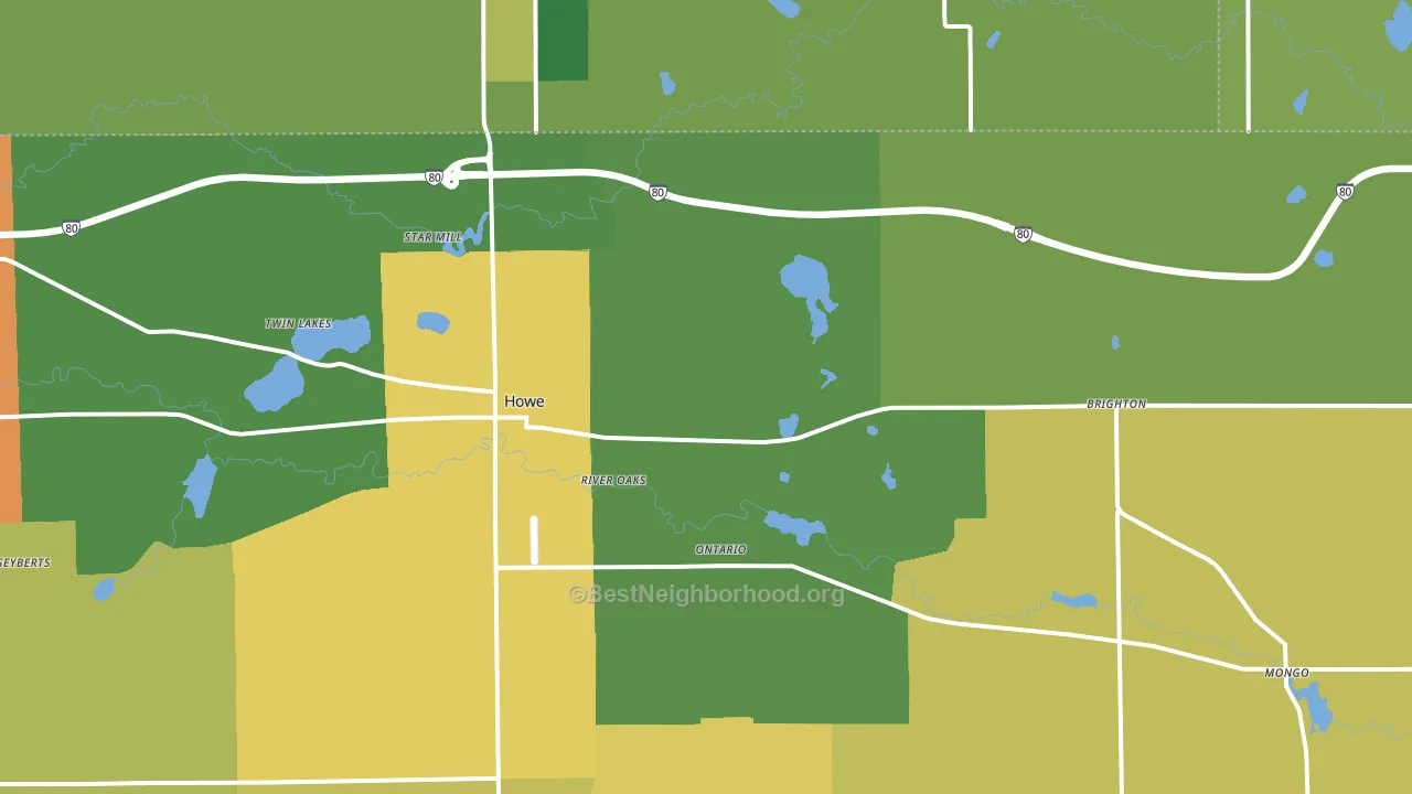 Howe, IN block-group voter-turnout map