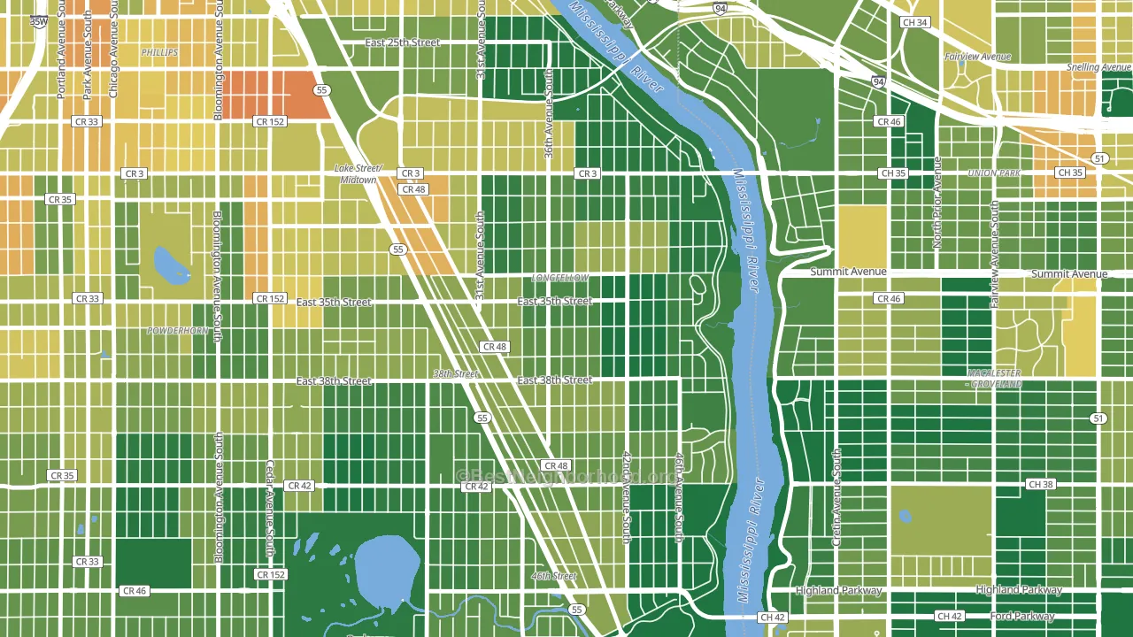 Howe, Minneapolis, MN block-group voter-turnout map