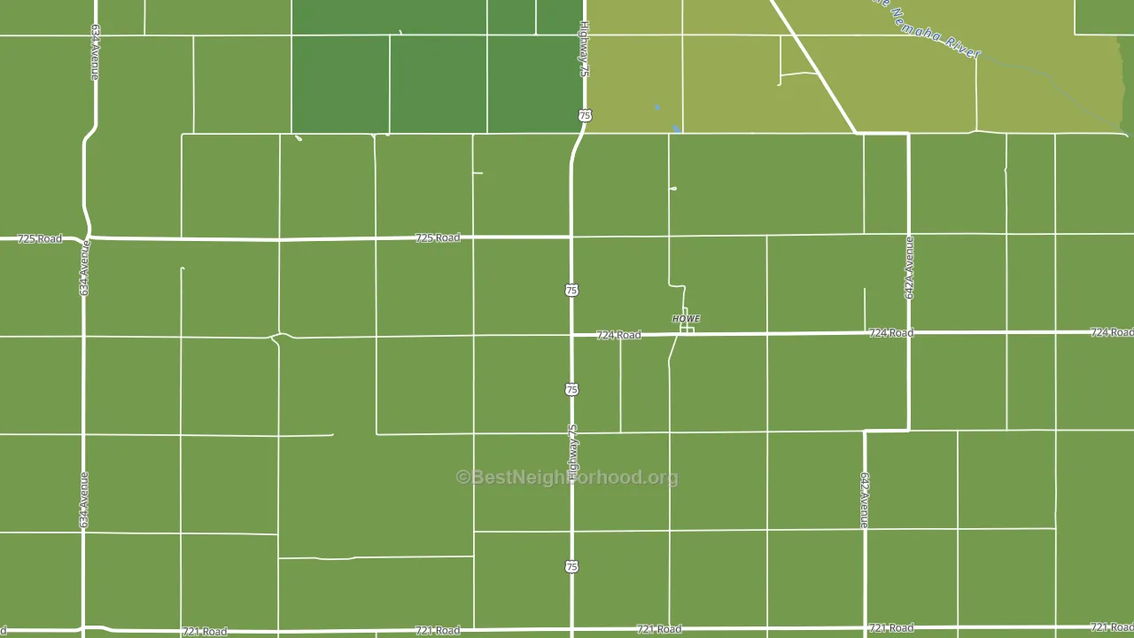 Howe, NE block-group voter-turnout map