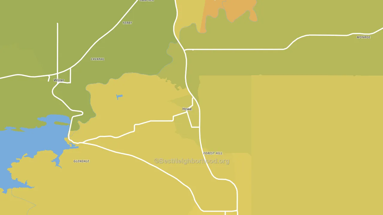 Howe, OK block-group voter-turnout map