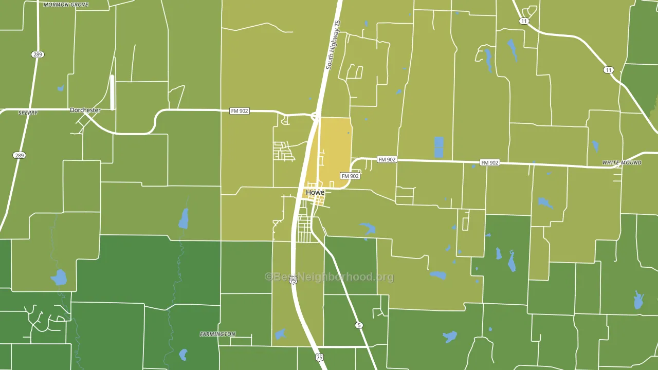 Howe, TX block-group voter-turnout map