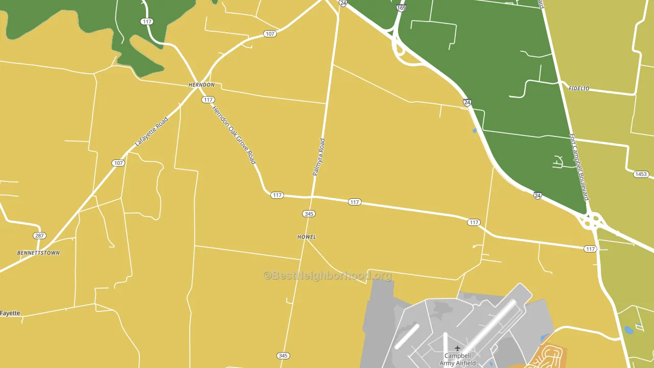 Howel, KY block-group voter-turnout map
