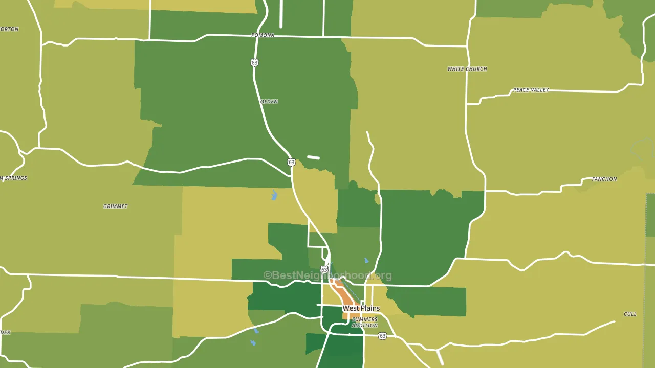 Howell County, MO block-group voter-turnout map