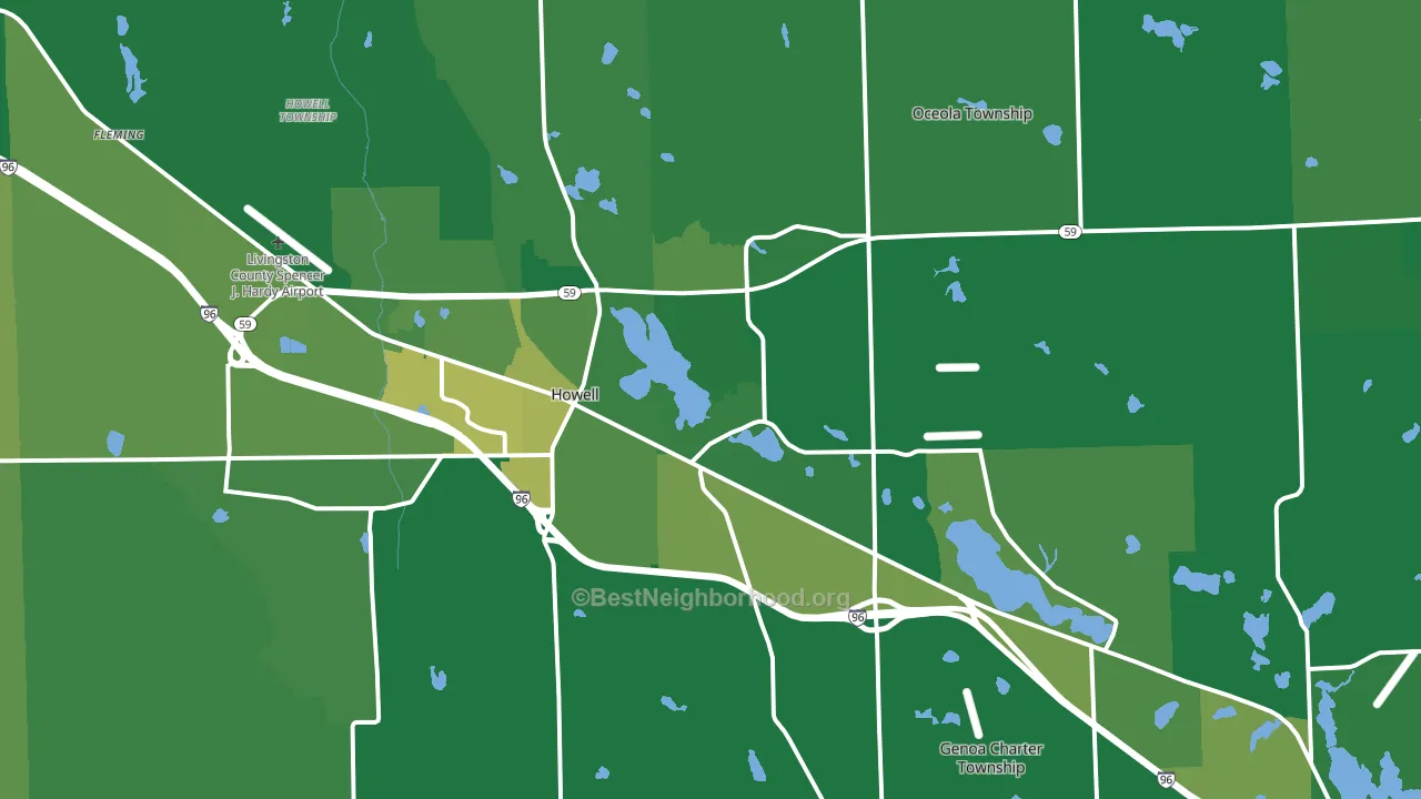 Howell, MI block-group voter-turnout map
