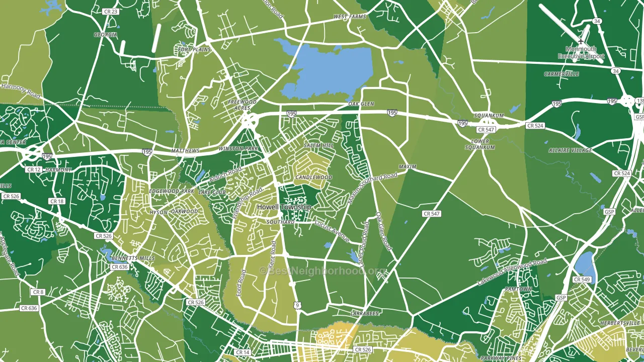 Howell, NJ block-group voter-turnout map