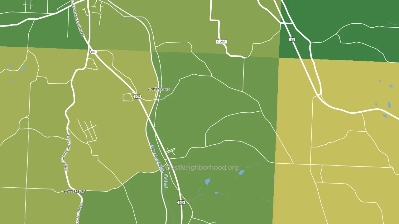 Howenstine, OH block-group voter-turnout map