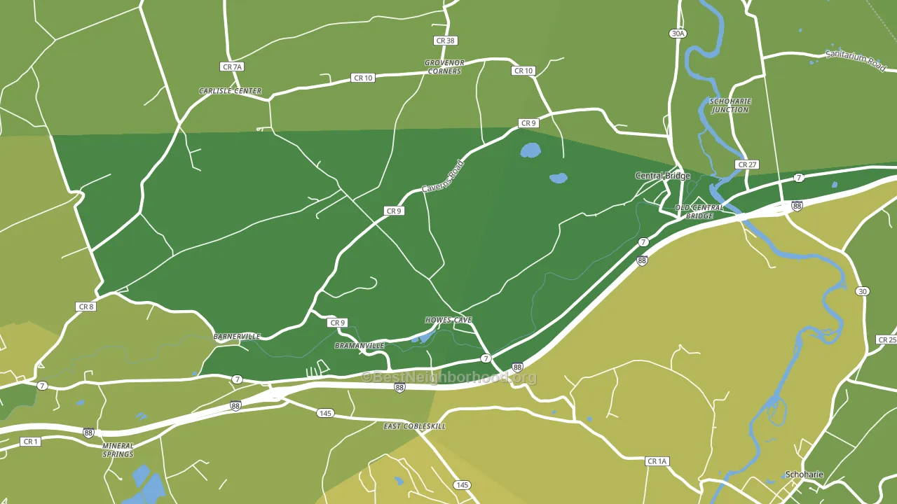 Howes Cave, NY block-group voter-turnout map