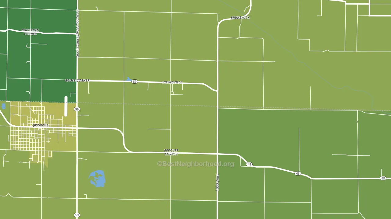 Howesville, IN block-group voter-turnout map