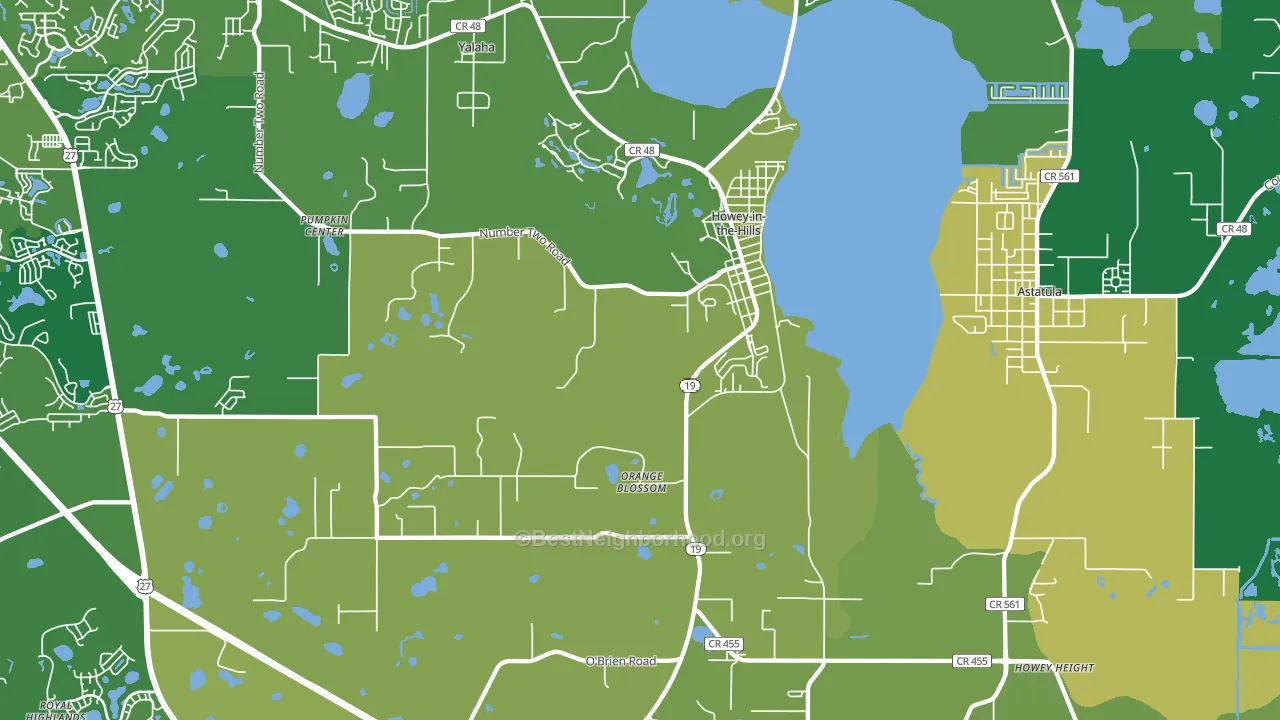 Howey-in-the-Hills, FL block-group voter-turnout map