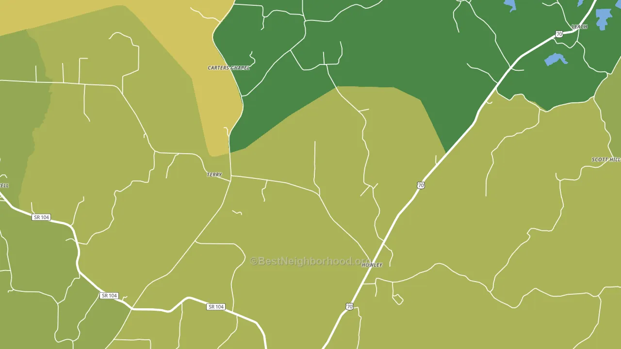 Howley, TN block-group voter-turnout map