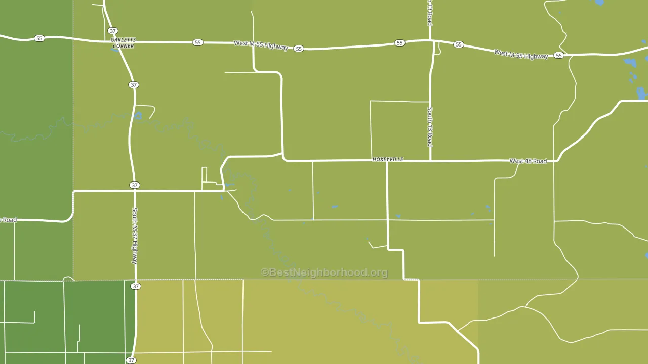 Hoxeyville, MI block-group voter-turnout map