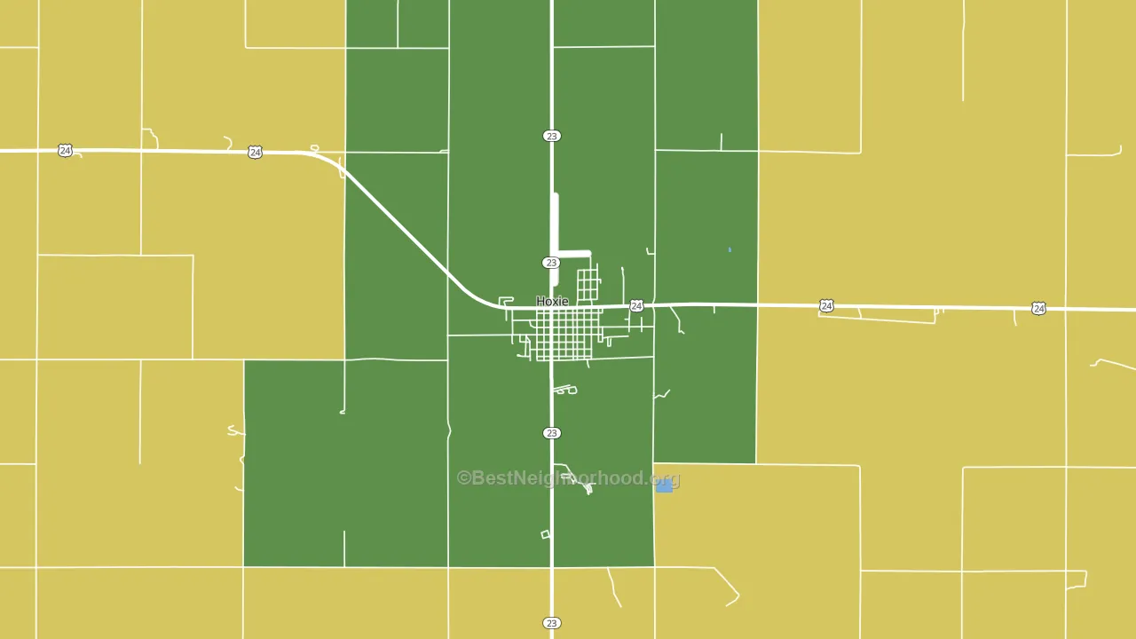 Hoxie, KS block-group voter-turnout map
