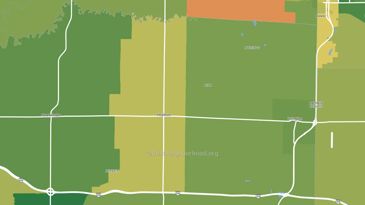 Hoyleton, IL block-group voter-turnout map