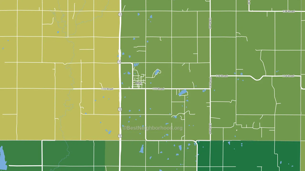 Hoyt, KS block-group voter-turnout map