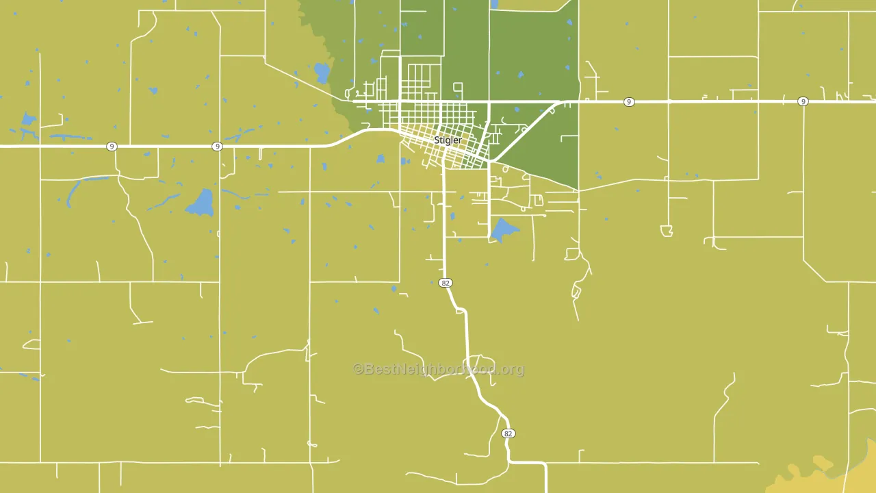 Hoyt, OK block-group voter-turnout map