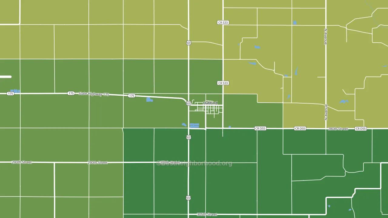 Hubbard, IA block-group voter-turnout map