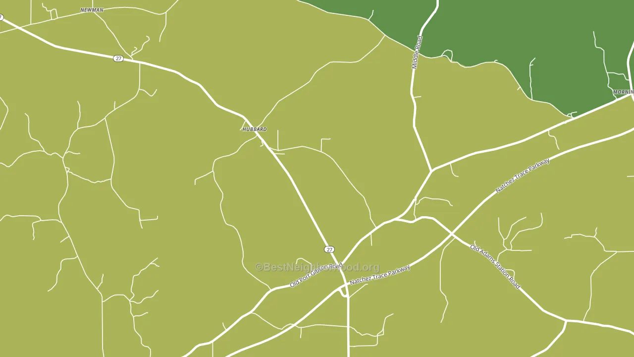 Hubbard, MS block-group voter-turnout map