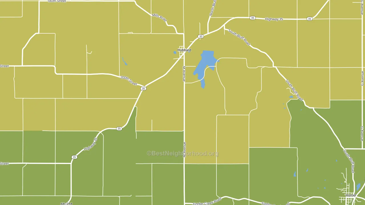 Hubbard, NE block-group voter-turnout map