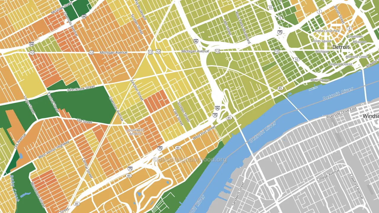 Hubbard-Richard, Detroit, MI block-group voter-turnout map