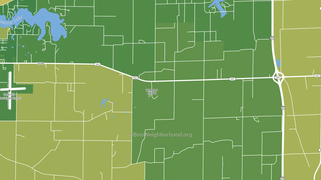 Hubbard Woods, IL block-group voter-turnout map