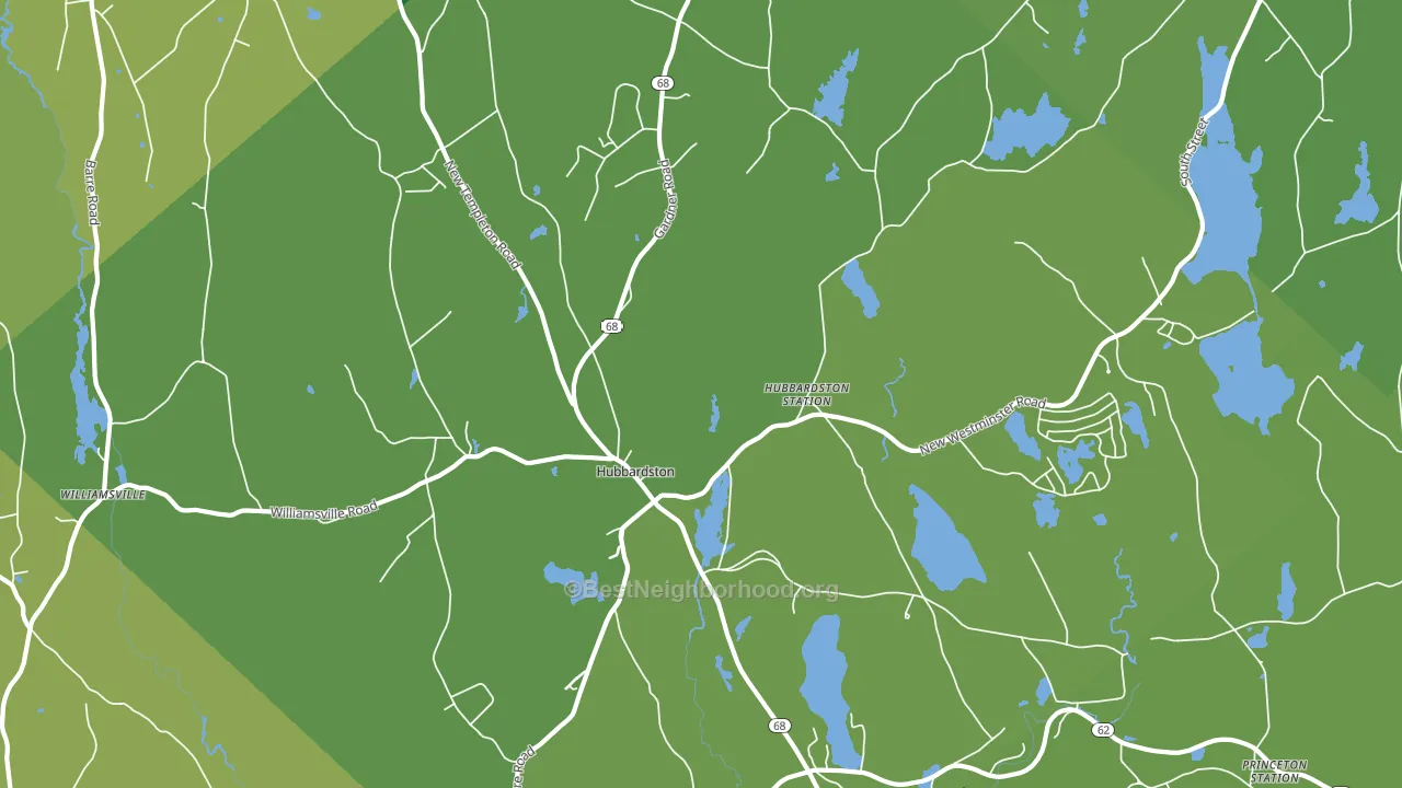 Hubbardston, MA block-group voter-turnout map