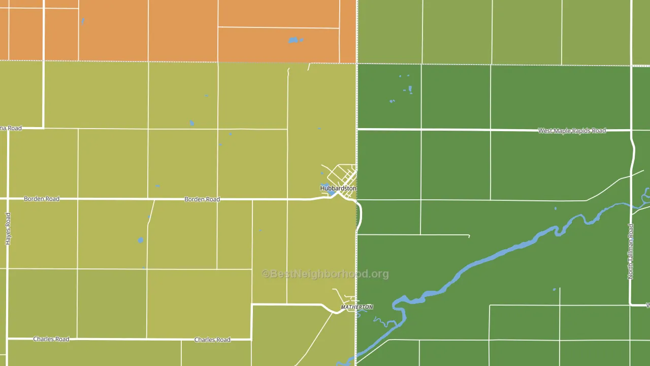 Hubbardston, MI block-group voter-turnout map