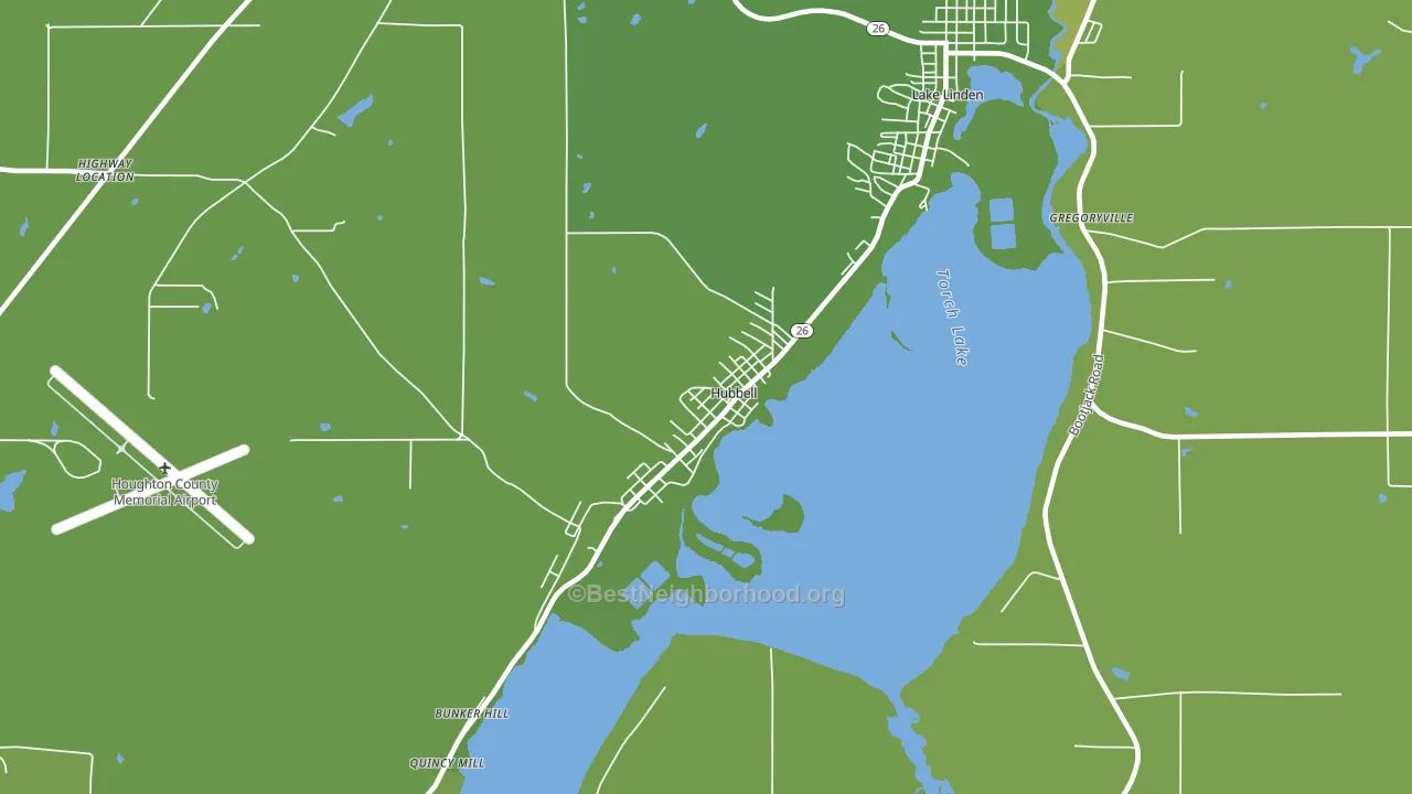 Hubbell, MI block-group voter-turnout map