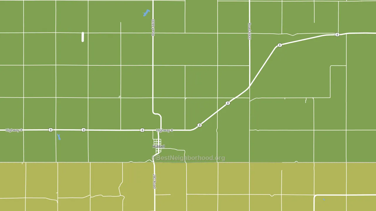 Hubbell, NE block-group voter-turnout map