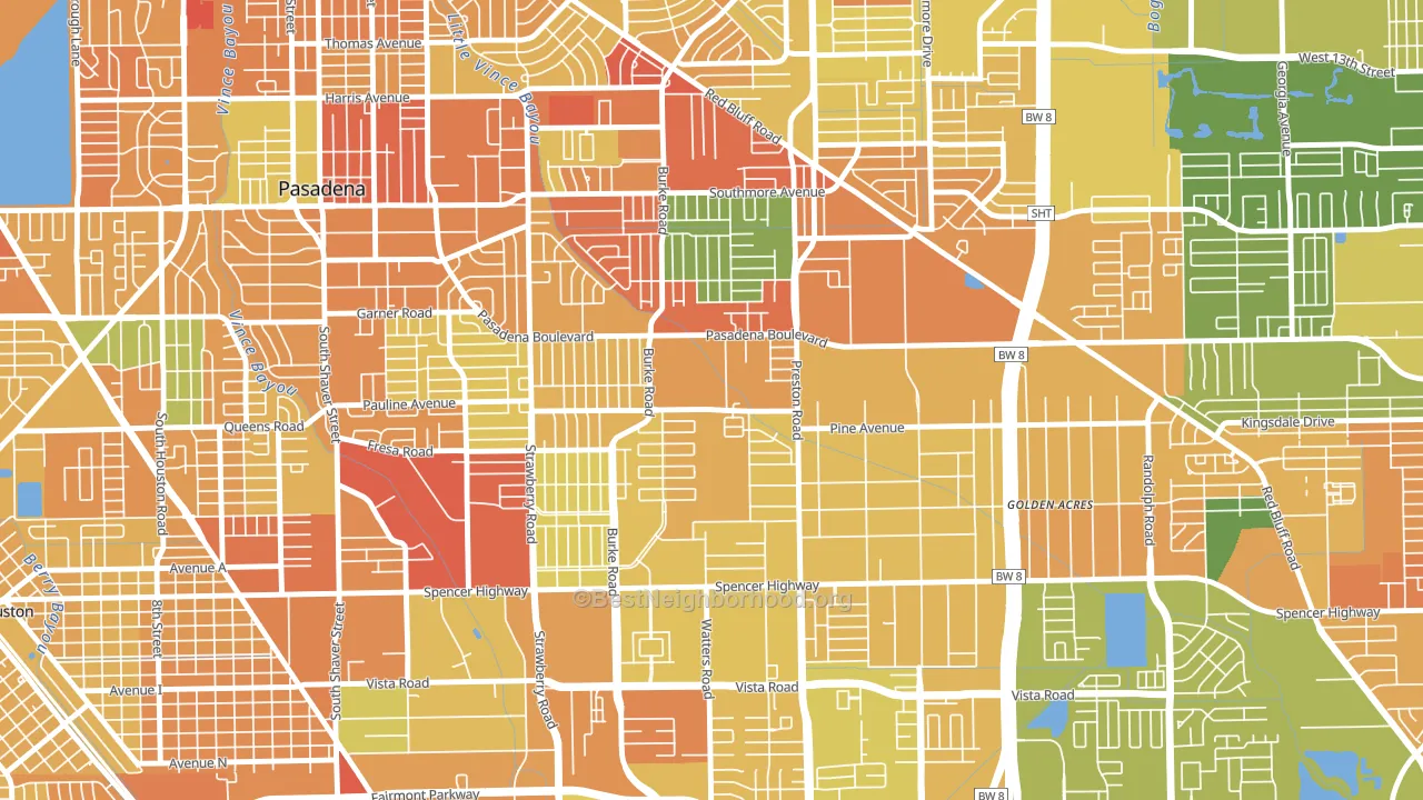 Hubbell, Pasadena, TX block-group voter-turnout map