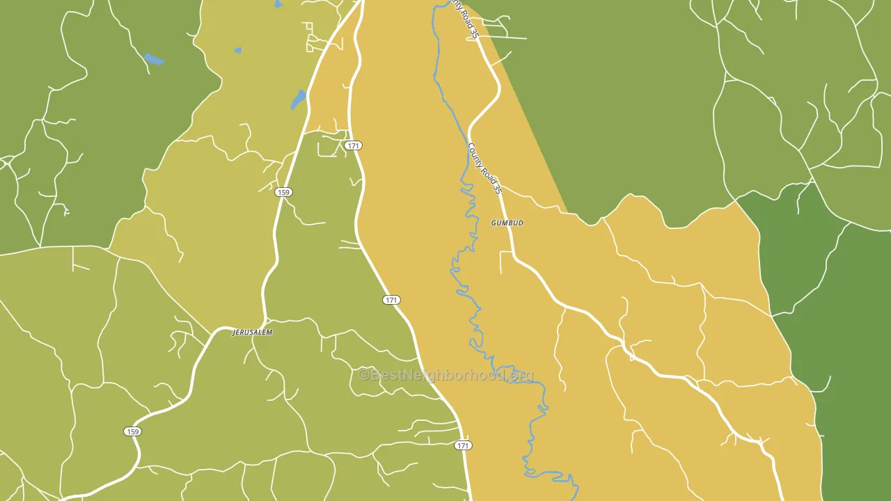 Hubbertville, AL block-group voter-turnout map