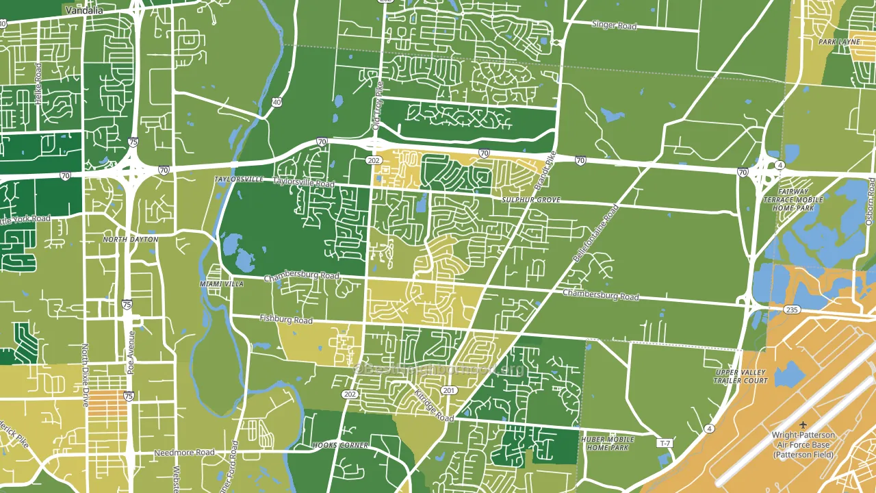 Huber Heights, OH block-group voter-turnout map