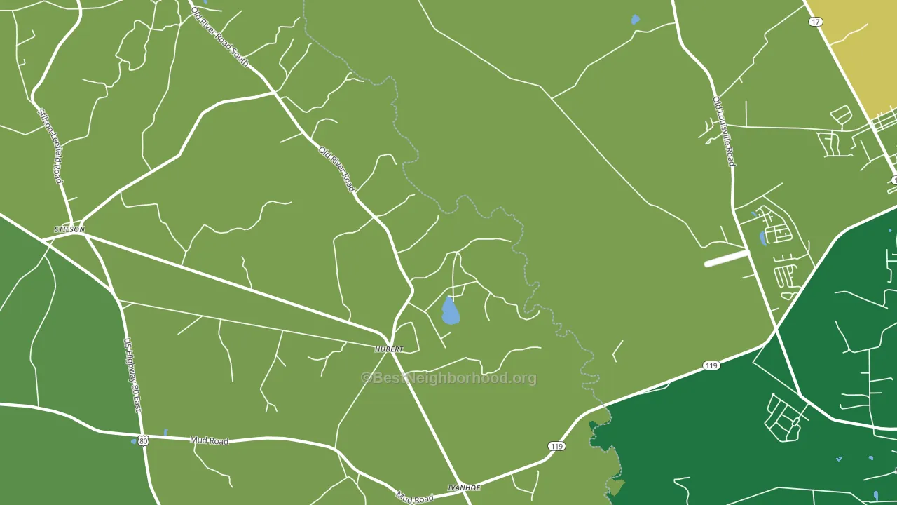 Hubert, GA block-group voter-turnout map