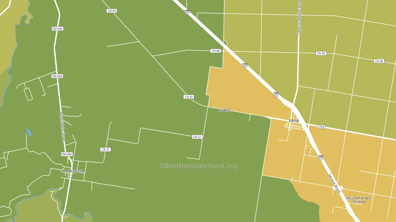 Hubert, TX block-group voter-turnout map
