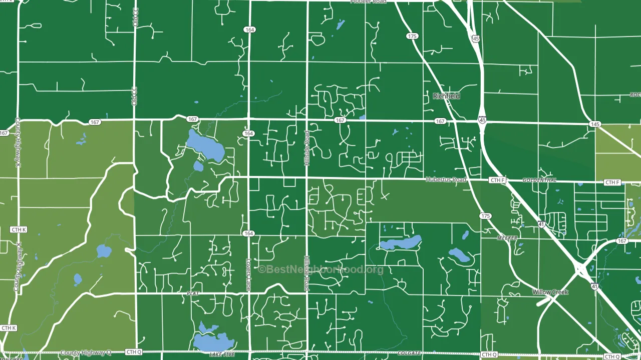 Hubertus, WI block-group voter-turnout map